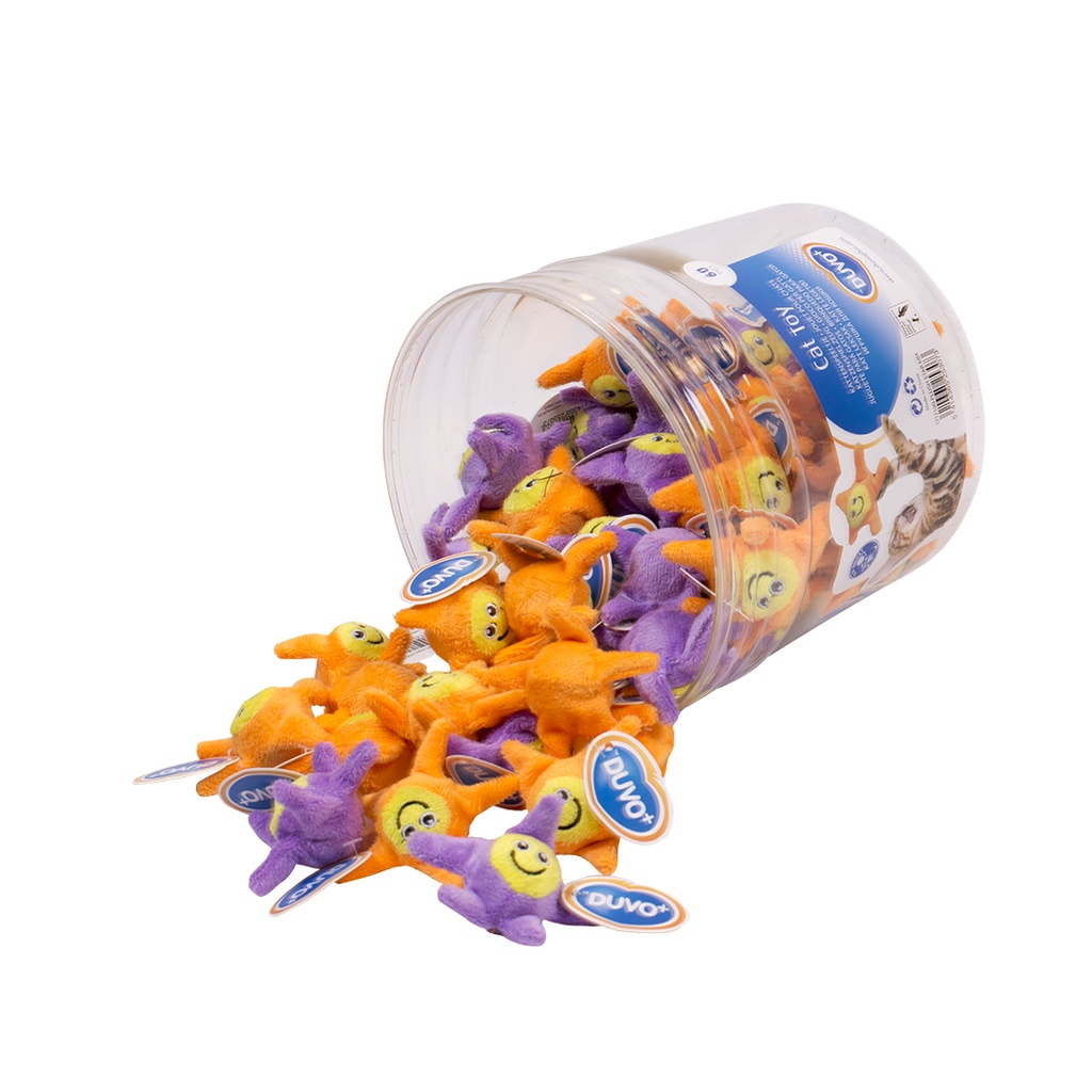 # * Pluche Ster Mix 60pcs = 1 tube Paars/Oranje
