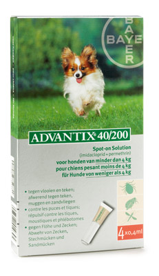 [BR_152491] Advantix 40 1,5-4 KG,4 pipetten Bayer.