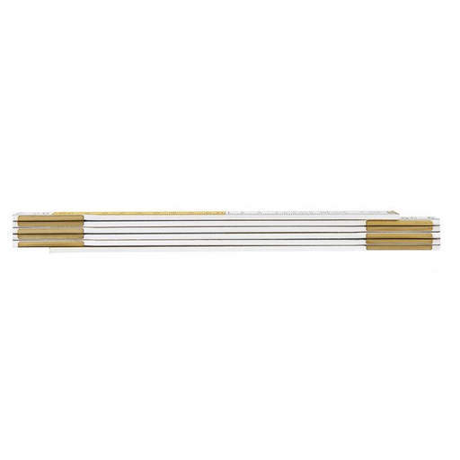[74-010] Duimstok 1 mtr Nylon Gecoat, Wit/ge