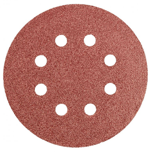 [55H940] CIRKELSCHUURPAPIER 8 GATEN 125MM VELCRO K60