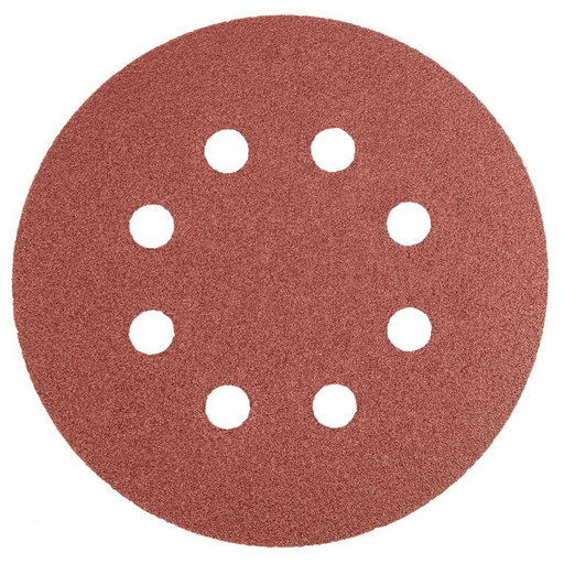 [55H943] CIRKELSCHUURPAPIER 8 GATEN 125MM VELCRO K120