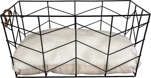 [BR_224808] # Caviar Metalen Mand Rechthoekig 40x29x19cm zwart